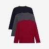 X RAY 3 Pack Kids And Boys 100% Cotton Long Sleeve Crewneck T-Shirts - 2 of 4