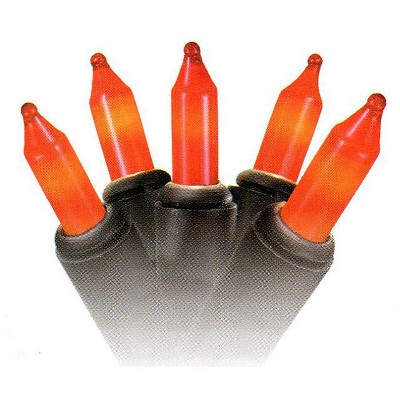 Northlight 100ct Mini Halloween String Lights Orange - 20.6' Black Wire