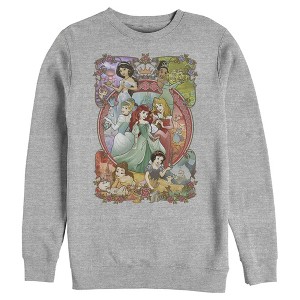 Men's Disney Princesses Vintage Collage Sweatshirt - 1 of 3