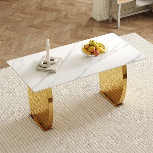 CAVINAS Dining Table Rectangular with Patterned Tabletop for Dining Room - 1 of 4