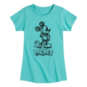 Girls' - Disney - Mickey Sketch Fitted Short Sleeve Graphic T-Shirt - 1 of 4