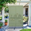 PexFix 72" x 47" Louvered Design Metal Privacy Screen Freestanding Outdoor Divider Panel for Patio Deck Balcony Heavy Duty Base Weatherproof Green - 2 of 4