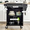 NicBex 1 Drawer Rolling Kitchen Island Cart with Cabinet and Stainless Steel Countertop,Kitchen Island with Spice Rack,Island Table for Kitchen - 4 of 4