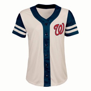 MLB Washington Nationals Women's Antique White Jersey - S