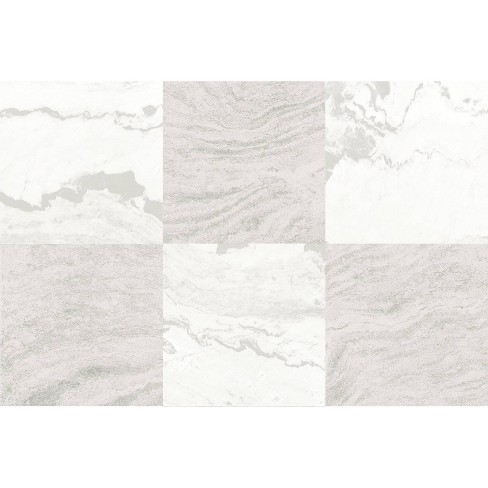 Grey White Marble Bonneville Peel Stick Floor Tiles
