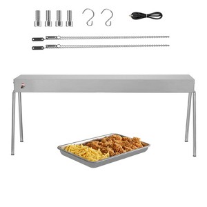 VEVOR Food Heat Lamp, 750W Hanging Commercial Food Heating Warmer, Stainless Steel Electric Strip Heater Light with Cord, Silver - 1 of 4