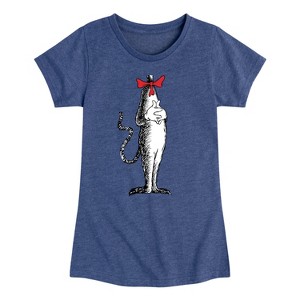Girls' - Dr. Seuss - Cat in the Hat Costume Fitted Short Sleeve Graphic T-Shirt - 1 of 4