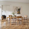 LuxenHome Oak Veneer MDF Wood 6-Person Rectangle Dining Table with Rubberwood Legs Brown - 3 of 4