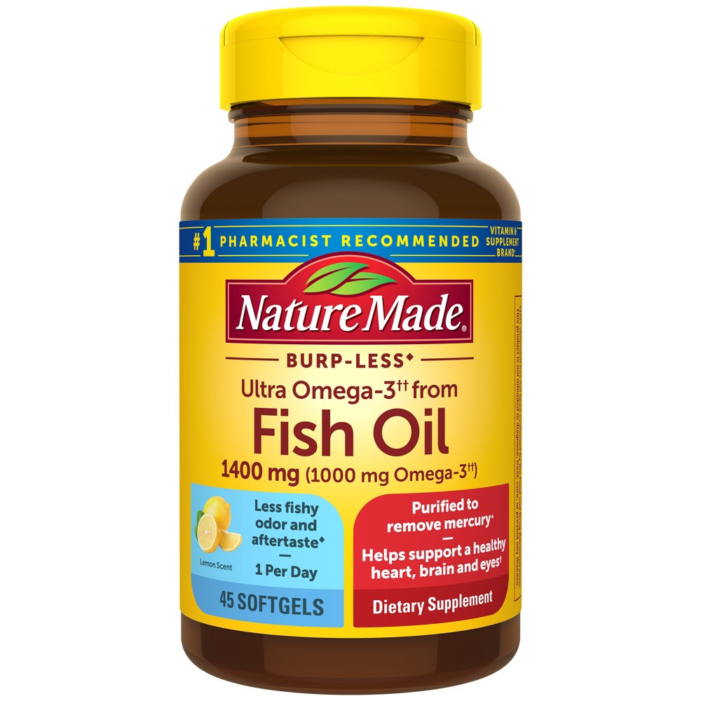 UPC 031604026974 product image for Nature Made Burp Less Ultra Omega 3 Fish Oil Supplements 1400 mg Omega 3 Softgel | upcitemdb.com