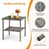 VINGLI Outdoor Wicker Side Table Patio Side Tables for Outside, Tempered Glass Top Wicker Table with Storage End Table for Patio Balcony Porch Deck - 4 of 4