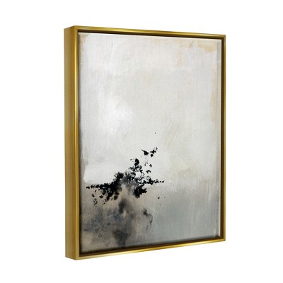 Minimalist Gold Framed Abstract Canvas Painting, 17 x 21