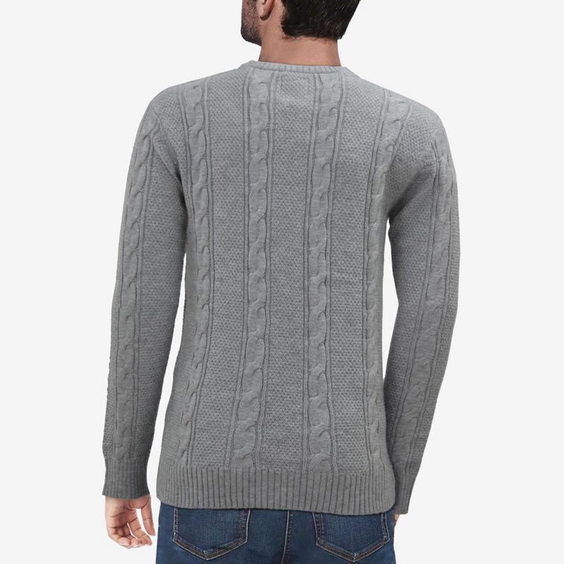 X RAY Men's Cable Knit Crewneck Pullover Sweater, 2 of 4