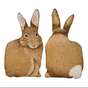 Cotton Blend Rabbit Pillow Shaped Bunny Silhouette Design by Manual Woodworkers & Weavers - 1 of 3