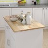 Vynxaria Kitchen island rolling trolley cart with Adjustable Shelves and towel rack rubber wood table top - 2 of 4