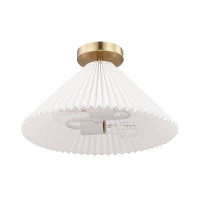 Globe Electric 2-light Matte Brass Flush Mount Ceiling Light With Off ...