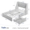 Greenstell  Bed Frame with Upholstered Storage Headboard & Drawers and Charging Station & LED Light - 3 of 4