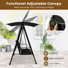 Tangkula 2-Person Patio Swing Seat Swing Bench Canopy Swing Loveseat Outdoor - 3 of 4