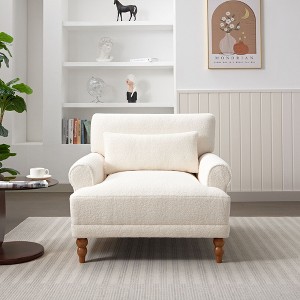 NicBex Accent Chair with Backrest, Upholstered Armchair Comfy Sofa Chair for Living Room, Bedroom - 1 of 4