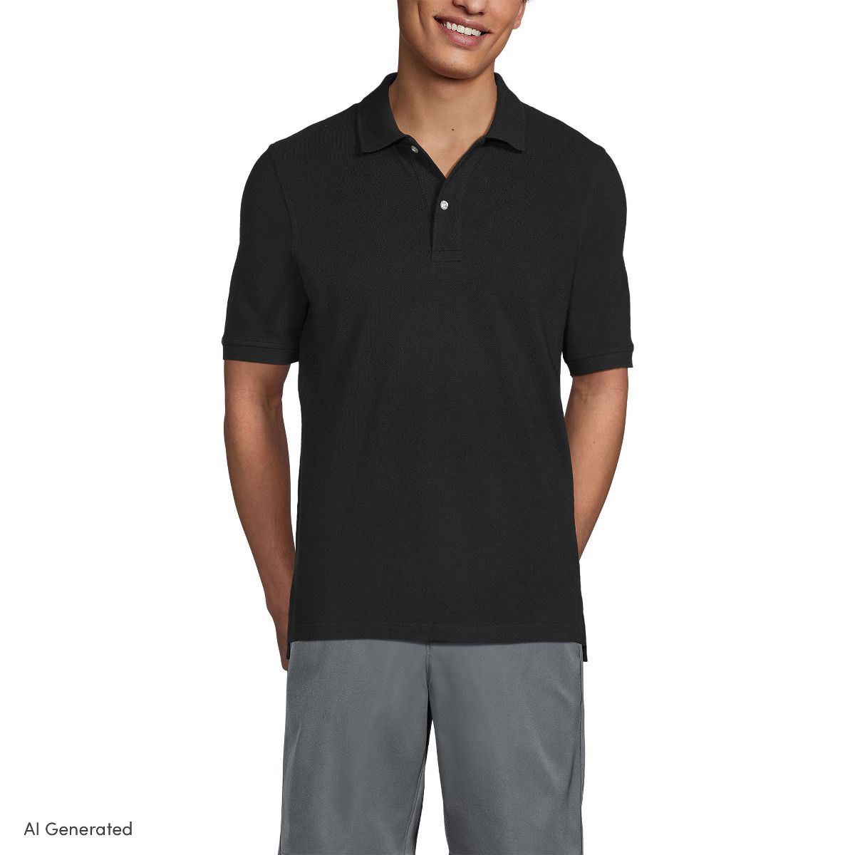 Lands' End School Uniform Young Men's Short Sleeve Mesh Polo Shirt