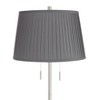 360 Lighting Abba Modern 66" Tall Standing Floor Lamp Skinny Pole Pull Chain Silver Metal Brushed Nickel Finish Living Room Pleated Slate Gray Shade - 2 of 4