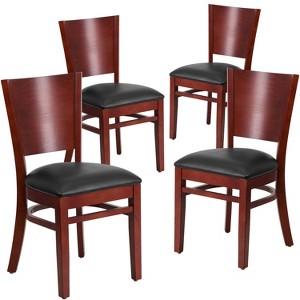 Flash Furniture 4 Pack Lacey Series Solid Back Wooden Restaurant Chair - 1 of 1