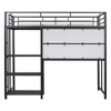 Twin Size Loft Bed with 3 Shelves, Desk and Whiteboard - 3 of 4