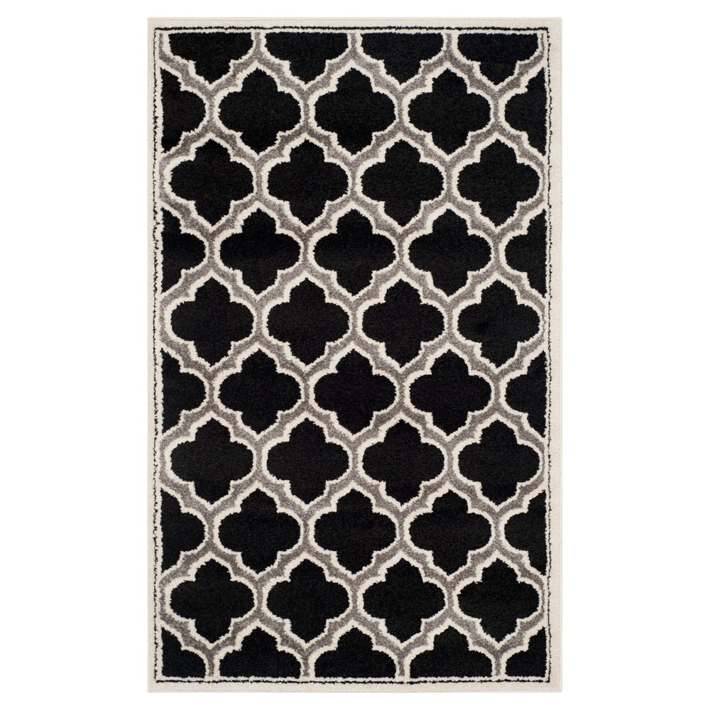 3'x5' Coco Loomed Rug Anthracite/Ivory - Safavieh