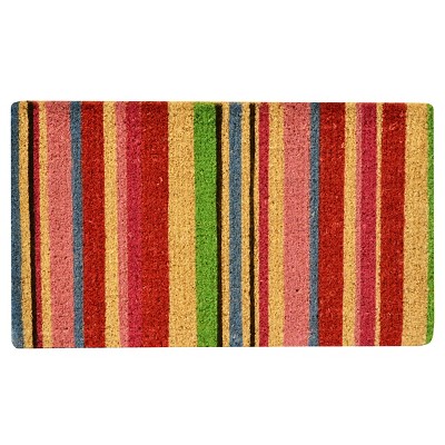 1'6"x2'6" HomeTrax Coir Mat Doormat - Stripes