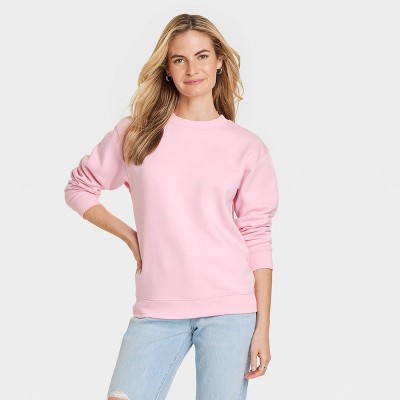 Women's Cropped Hooded Zip-Up Sweatshirt - Universal Thread™ Pink S