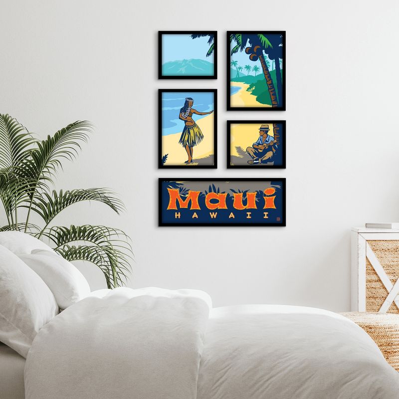Americanflat Maui 5 Piece Grid Wall Art Room Decor Set - coastal mid century Modern Home Decor Wall Prints, 2 of 6