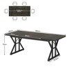 Resenkos Dining Table, Living Room Table,Wood Dining Table, Farmhouse 70.8" Kitchen Table for 6 People, & White - 4 of 4
