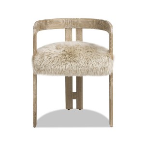 Jennifer Taylor Home Millwick 21" Low Back Genuine Fur Dining Chair, Natural Blonde Genuine Fur - 1 of 4