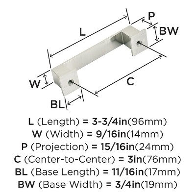 Brushed Nickel Traditional Cabinet Bar Pull with Mounting Hardware