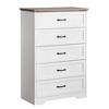 5/6 Drawer Dresser Farmhouse Storage Cabinet, Tall Chest of Drawers, Modern Wood Large Storage Closet Organizers for Living Room, Entryway, Hallway - 2 of 4