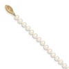 Black Bow Jewelry 4-5mm, White FW Cultured Pearl & 14k Yellow Gold Clasp Necklace - image 2 of 4