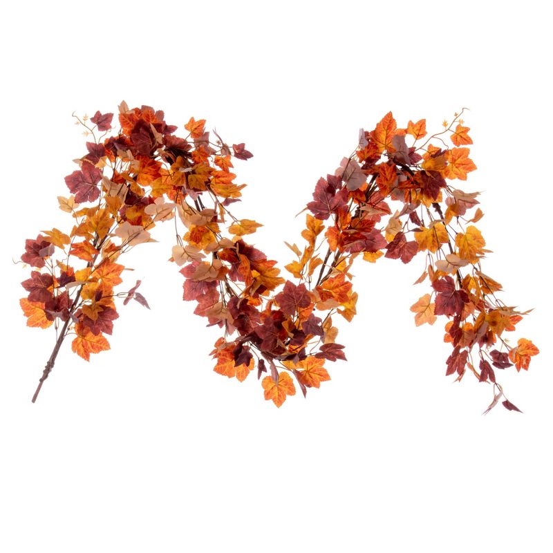 Vickerman 60" Artificial Orange Fall Maple Leaf Garland, 1 of 5