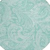 Teal Blue And Ivory Paisley Washable Indoor Outdoor Area Rug - 4 of 4