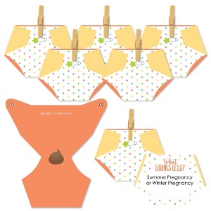 Big Dot of Happiness Baby Neutral - Baby Shower Conversation Starter - 2-in-1 Dirty Diaper Game - Set of 24 - 1 of 4