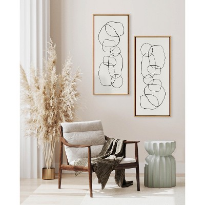 Dancing Circles Black and White Abstract Canvas Art