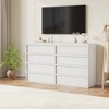 Modern Double Dresser Organizer with Large Storage, Wooden Chest of Drawers - 4 of 4