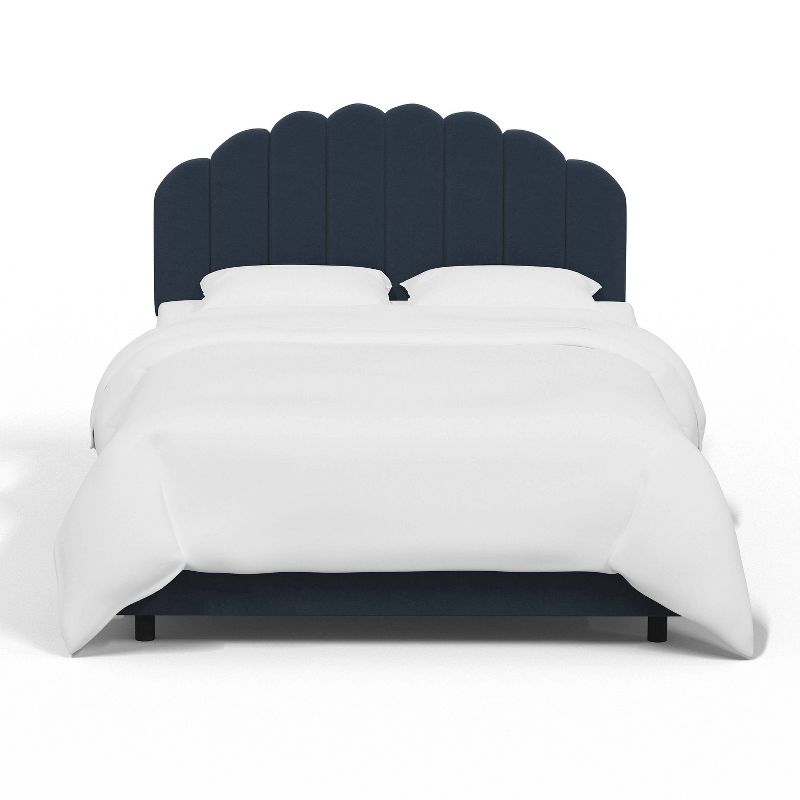 Skyline Furniture Queen Emma Shell Upholstered Bed Navy Blue, 3 of 6