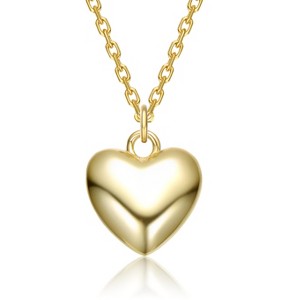 Guili 14K Gold Plated Shiny Heart Pendant Necklace Features a Polished, Romantic Design Perfect for Everyday Wear and Gifting - 1 of 3