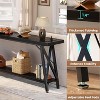 Aheaplus 71'' Console Table with Charging Station, Industrial Metal Frame Sofa Table with Storage Shelf - 4 of 4