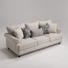 Farmhouse Beige Linen-like Sofa with Rolled Arm and Nailhead Trim, 3-Seater Couch for Living Room - 2 of 4