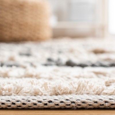 Handmade Beige and Grey Wool Flat Woven Area Rug, 5' x 8'