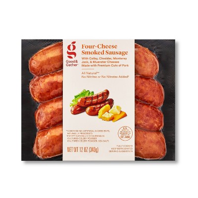 Fully Cooked Four-Cheese Smoked Sausage - 12oz - Good & Gather™