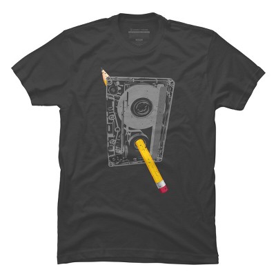 Men's Design By Humans Old School Pencil Rewind By clingcling T-Shirt