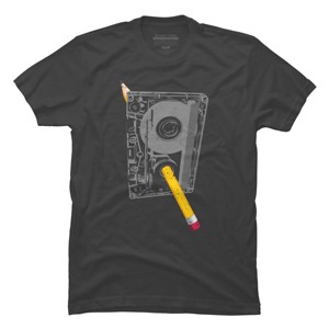 Men's Design By Humans Old School Pencil Rewind By clingcling T-Shirt - 1 of 4