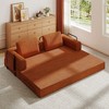 78.7'' Corduroy Convertible Sleeper Sofa Bed with Cylindrical Pillow and Fixed-Shape Frame - 2 of 4