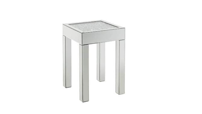 Noralie 16&#34; Mirrored Accent Table Faux Diamonds - Acme Furniture, 2 of 10, play video